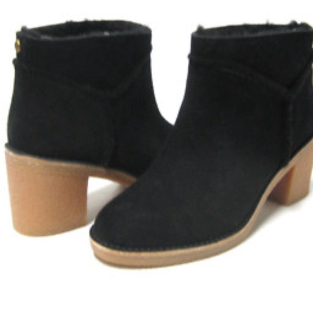 UGG Black Ankle Boots with Tan Sole